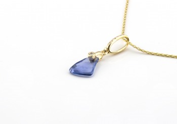 14k Tumbled Yogo Sapphire Pendant 14k Tumbled Yogo Sapphire Pendant