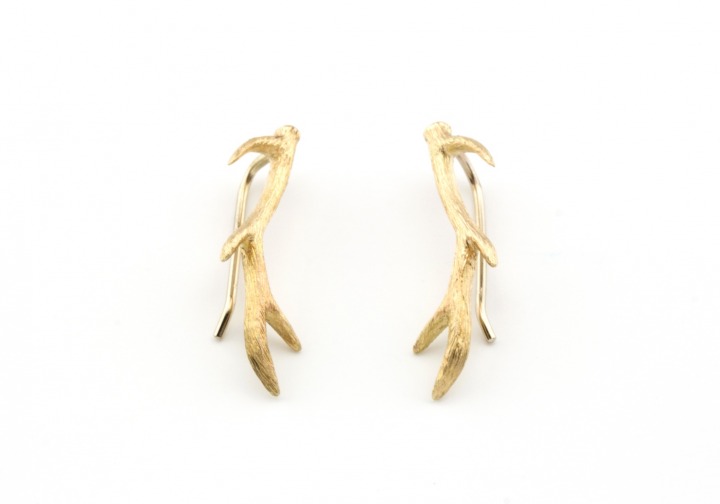 14k Elk Horn Fashion Earrings