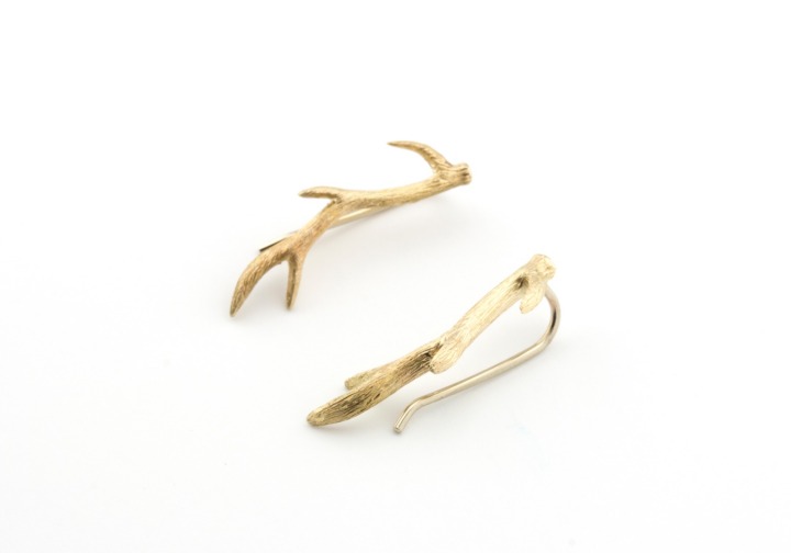 14k Elk Horn Fashion Earrings
