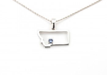 14k Yogo Sapphire Montana Pendant