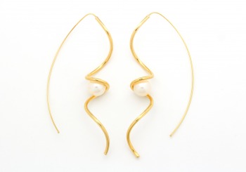 14k Drop Pearl Earrings