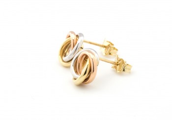 14k Tri-Tone Knot Earrings 14k Tri-Tone Knot Earrings