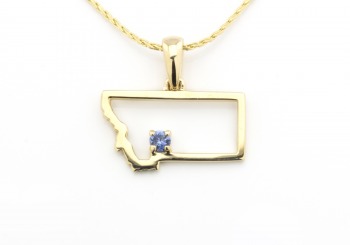 14k Yogo Sapphire Montana Pendant
