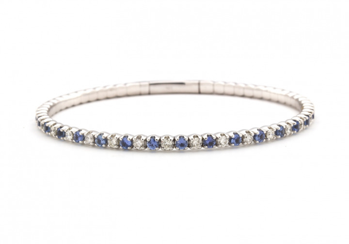 14k Yogo Sapphire and Diamond Bracelet
