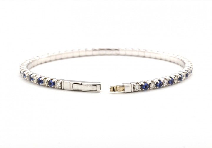 14k Yogo Sapphire and Diamond Bracelet