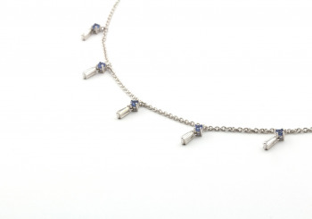 14k Yogo Sapphire and Diamond Necklace 14k Yogo Sapphire and Diamond Necklace