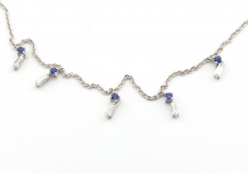 14k Yogo Sapphire and Diamond Necklace 14k Yogo Sapphire and Diamond Necklace