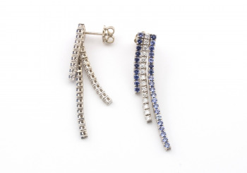 14k Yogo Sapphire and Diamond Drop Earrings 14k Yogo Sapphire and Diamond Drop Earrings