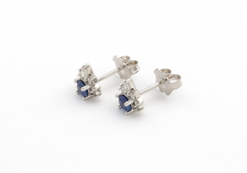 14k Yogo Sapphire and Diamond Studs 14k Yogo Sapphire and Diamond Studs