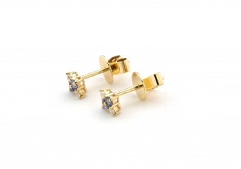 14k Yogo Sapphire and Diamond Studs 14k Yogo Sapphire and Diamond Studs