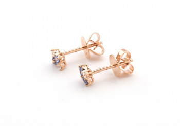 14k Yogo Sapphire & Diamond Studs