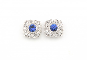 14k Yogo Sapphire Studs