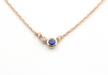 14k Yogo Sapphire and Diamond Necklace