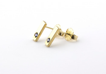 14k Yogo Sapphire Studs 14k Yogo Sapphire Studs