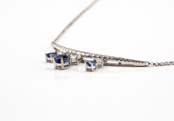 14K Yogo Sapphire & Diamond Necklace 14K Yogo Sapphire & Diamond Necklace