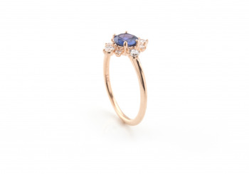 14k Yogo Sapphire and Diamond Ring 14k Yogo Sapphire and Diamond Ring