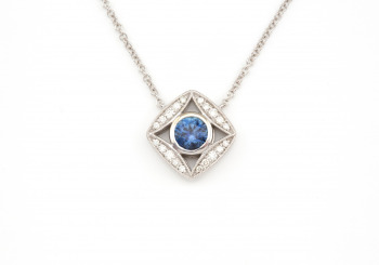 14k Montana Sapphire Pendant