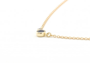 14K Yogo Sapphire & Diamond Necklace 14K Yogo Sapphire & Diamond Necklace