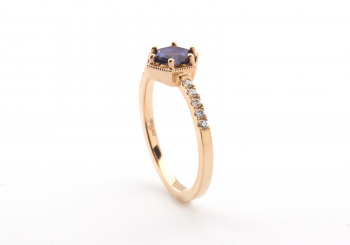 14k Yogo Sapphire and Diamond Ring 14k Yogo Sapphire and Diamond Ring