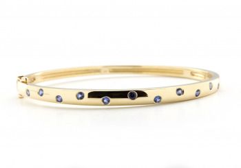 14k Yogo Sapphire Bangle