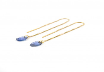 14 Tumbled Yogo Sapphire Fashion Earrings 14 Tumbled Yogo Sapphire Fashion Earrings