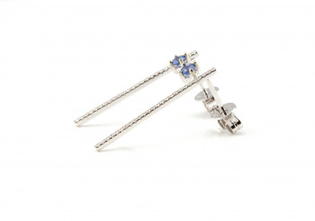 14k Yogo Sapphire and Diamond Earrings 14k Yogo Sapphire and Diamond Earrings