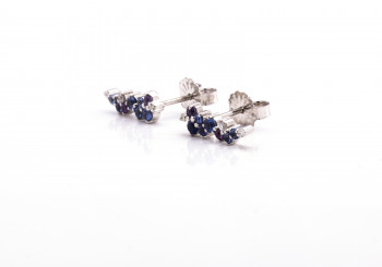 14K Yogo Sapphire Earrings 14K Yogo Sapphire Earrings