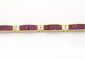 18k Ruby and Diamond Tennis Bracelet 18k Ruby and Diamond Tennis Bracelet