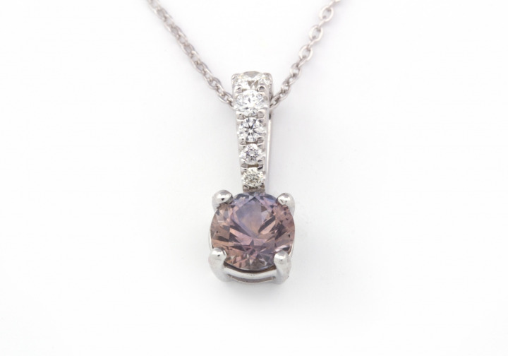 14K Montana Sapphire & Diamond Pendant