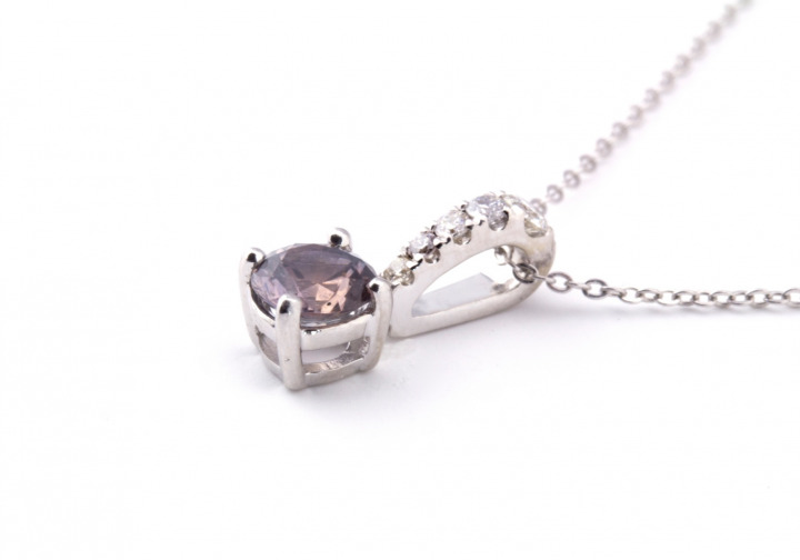14K Montana Sapphire & Diamond Pendant