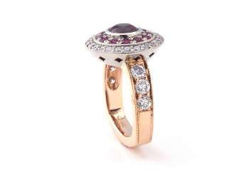 Palladium and 14k Ruby and Diamond Ring Palladium and 14k Ruby and Diamond Ring
