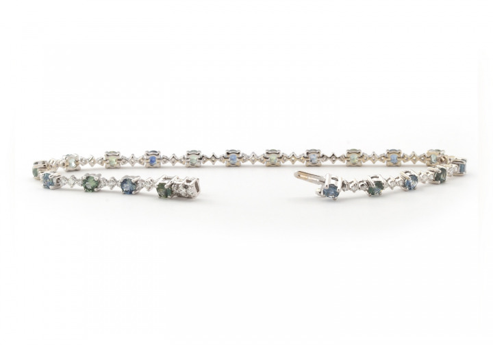 14K Fancy Montana Sapphire Bracelet