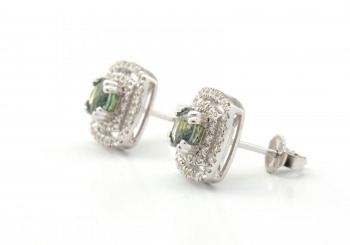 14K Fancy Montana Sapphire & Diamond Stud Earrings 14K Fancy Montana Sapphire & Diamond Stud Earrings