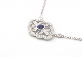 14K Yogo & Diamond Pendant 14K Yogo & Diamond Pendant