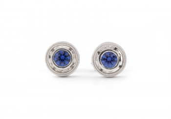 14k Yogo Sapphire Studs