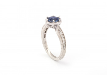 14k Yogo Sapphire and Diamond Ring 14k Yogo Sapphire and Diamond Ring
