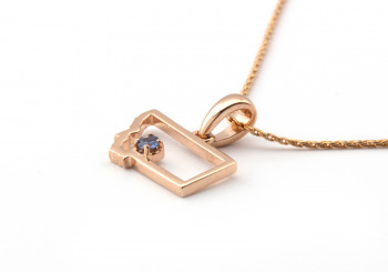 14K Yogo Sapphire Montana Pendant