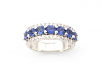 14k Yogo Sapphire and Diamond Ring