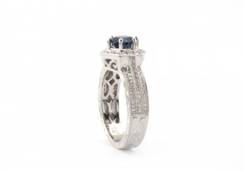 14k Fancy Montana Sapphire and Diamond Ring 14k Fancy Montana Sapphire and Diamond Ring
