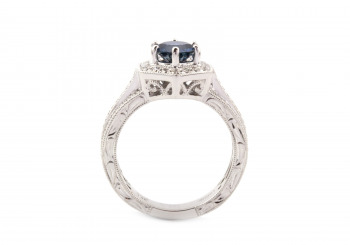 14k Fancy Montana Sapphire and Diamond Ring 14k Fancy Montana Sapphire and Diamond Ring