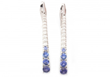 18k Yogo Sapphire and Diamond Earrings