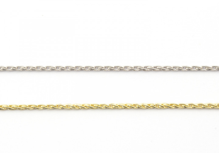 14K Yellow Gold Round Wheat Chain Necklace 16 18 