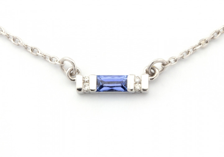 14k Yogo Sapphire and Diamond Necklace