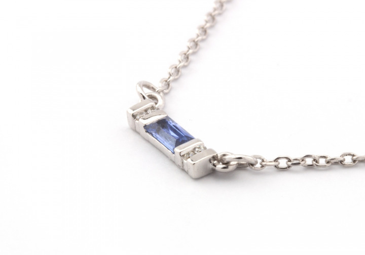 14k Yogo Sapphire and Diamond Necklace