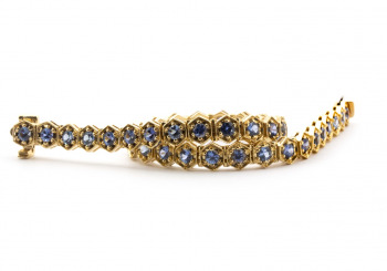 14k Yogo Sapphire Tennis Bracelet