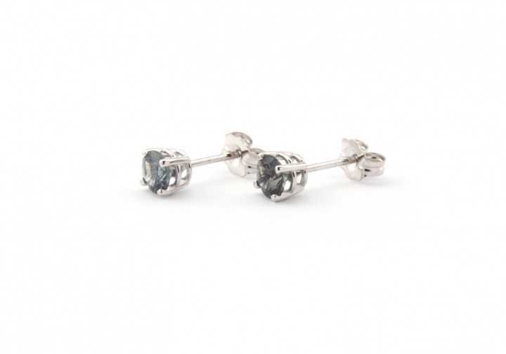 14k Fancy Montana Sapphire Studs