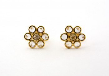 18k Diamond Cluster Earrings