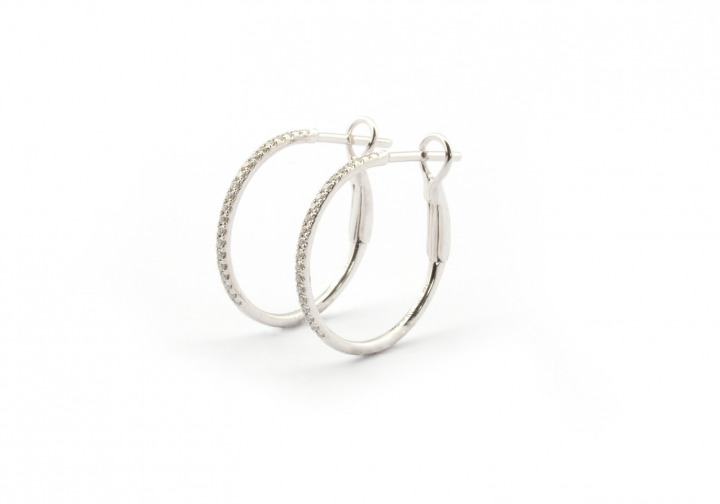 14k Diamond Hoop Earrings