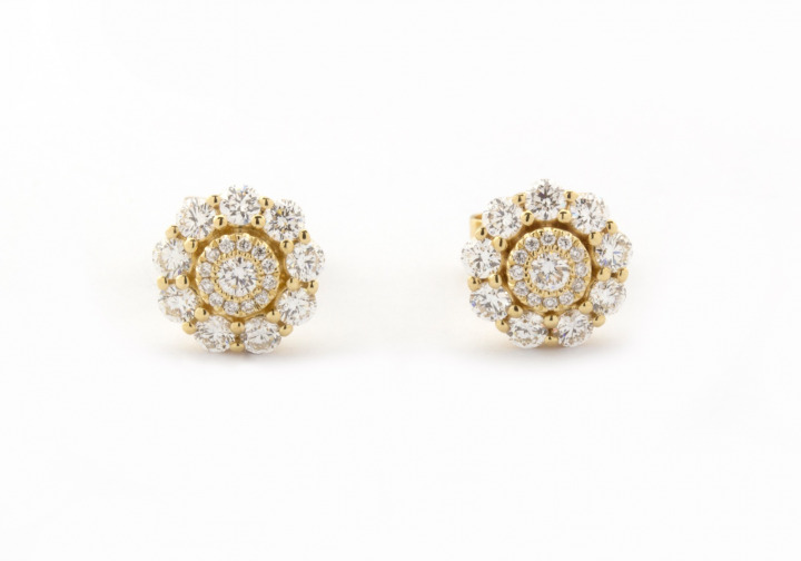 14k Diamond Cluster Earrings