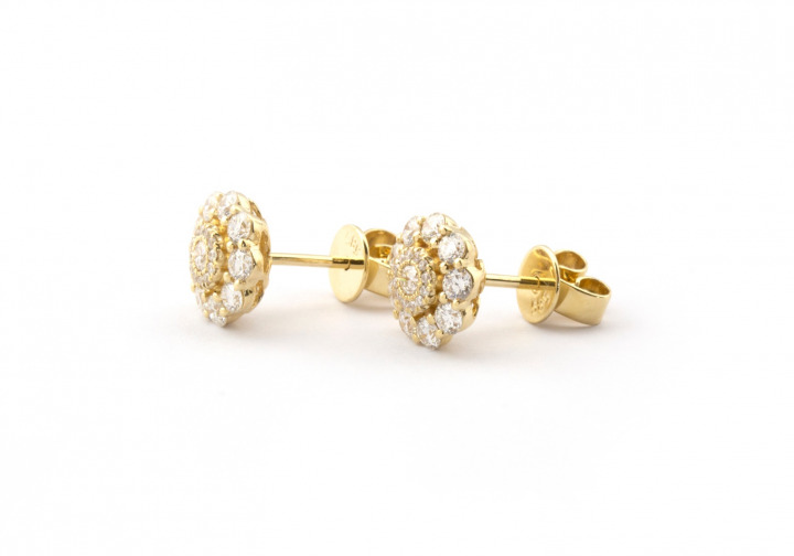 14k Diamond Cluster Earrings